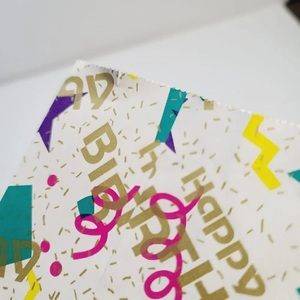 Vintage 90s Geometric Star Confetti Happy Birthday Paper Gift Bag